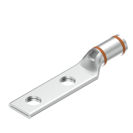 Burndy Copper Compression Lug, 2 Hole w/ Inspection Hole, 3/0 Flex, 1/4" Stud YAV27L2TC14FX